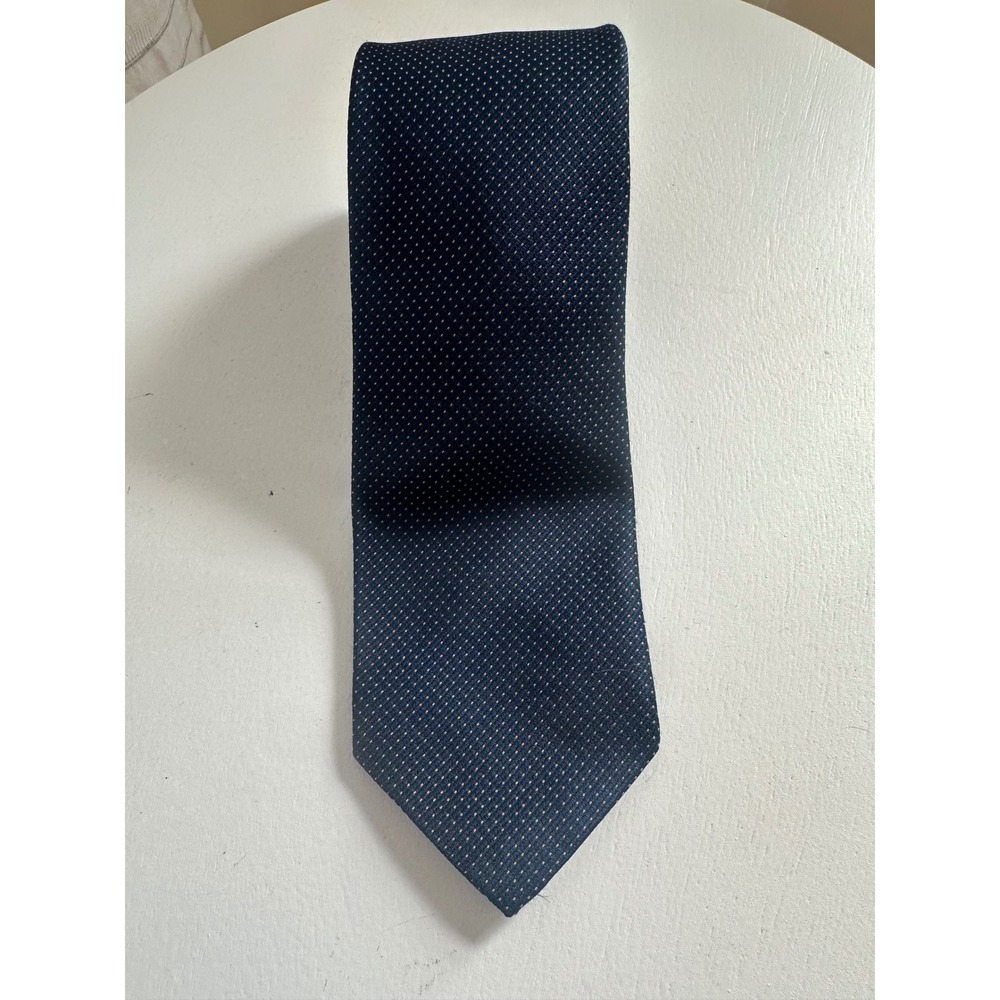 Resilio Mens Navy Blue Pin Dot Silk Blend Classic Necktie Business Formal Tie